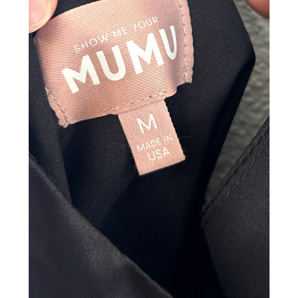 Show Me Your Mumu Jasmine Halter MIDI Dress Black Luxe Satin M - Picture 5 of 6